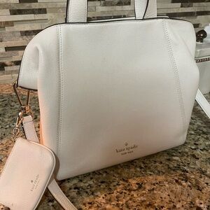 Kate Spade white leather satchel